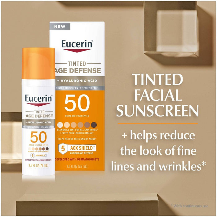 Eucerin Age Defense Face Sunscreen Tinted Lotion - SPF 50 - 2.5 fl oz EXP:08/25