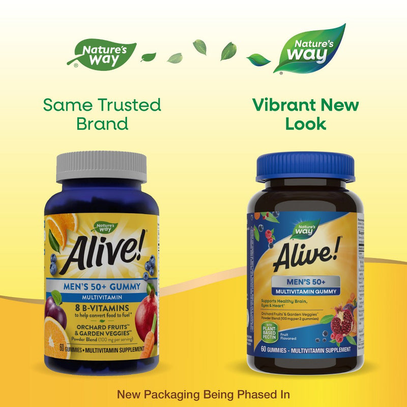 Nature's Way Alive! Men's 50+ Gummy Multivitamins- 60ct -EXP: 08/2025