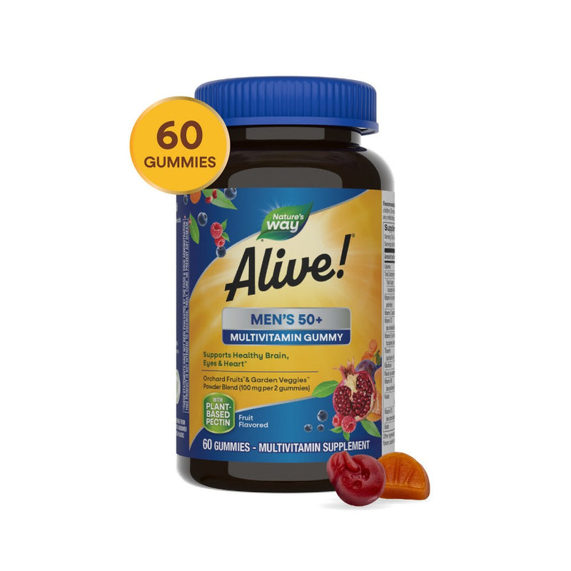 Nature's Way Alive! Men's 50+ Gummy Multivitamins- 60ct -EXP: 08/2025