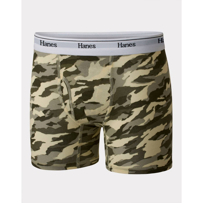 Hanes Boys' 5pk Originals Camo Boxer Briefs - Gray/Black M
