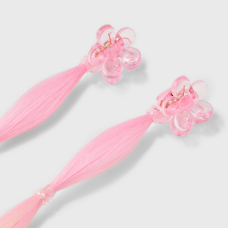 Girls' 2pk Faux Hair Rainbow Bubble Braid Clips - art class