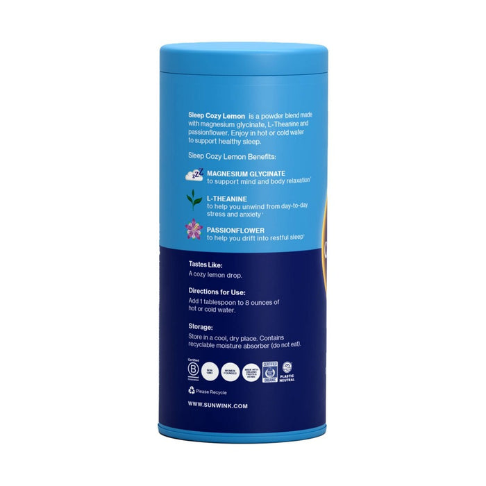 Sunwink Sleep Cozy Lemon Superfood Powder - 4.8oz EXP 02/12/2026