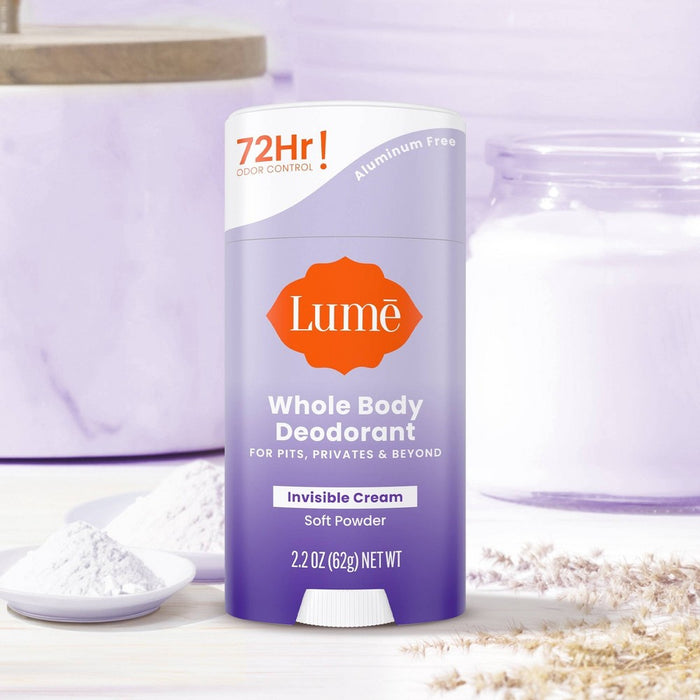 Lume Whole Body Women's Deodorant - Invisible Cream Stick - Aluminum Free - Soft Powder Scent - 2.2oz