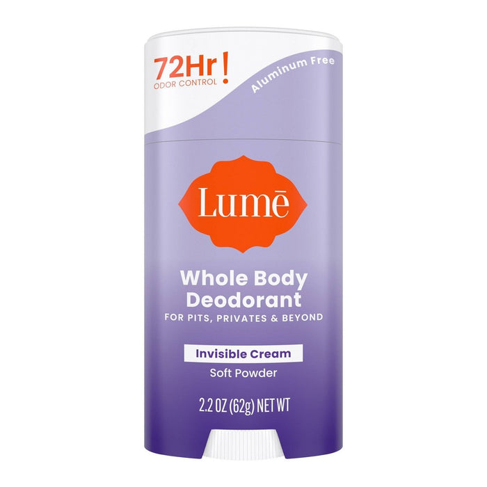 Lume Whole Body Women's Deodorant - Invisible Cream Stick - Aluminum Free - Soft Powder Scent - 2.2oz