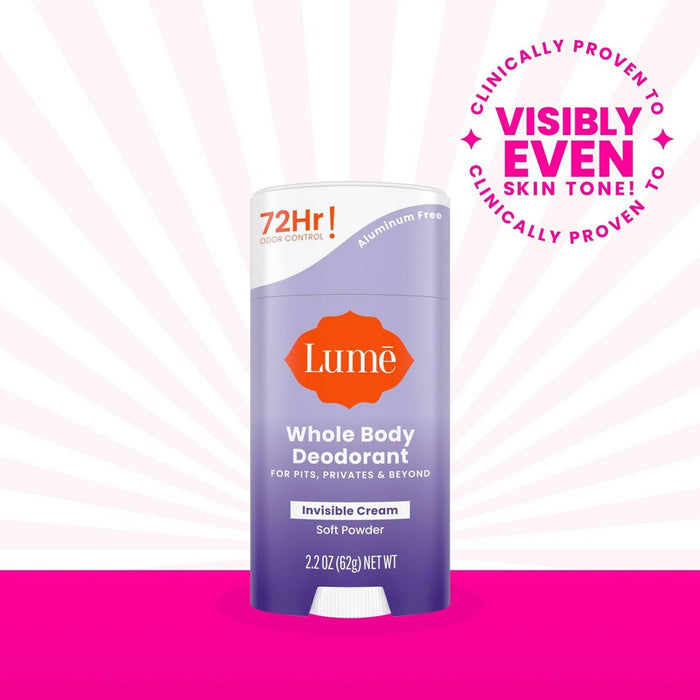 Lume Whole Body Women's Deodorant - Invisible Cream Stick - Aluminum Free - Soft Powder Scent - 2.2oz
