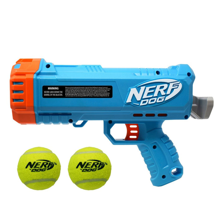 NERF 12" Blaster with 2.5" Non-Squeak Tennis Ball Dog Toy - 2pk