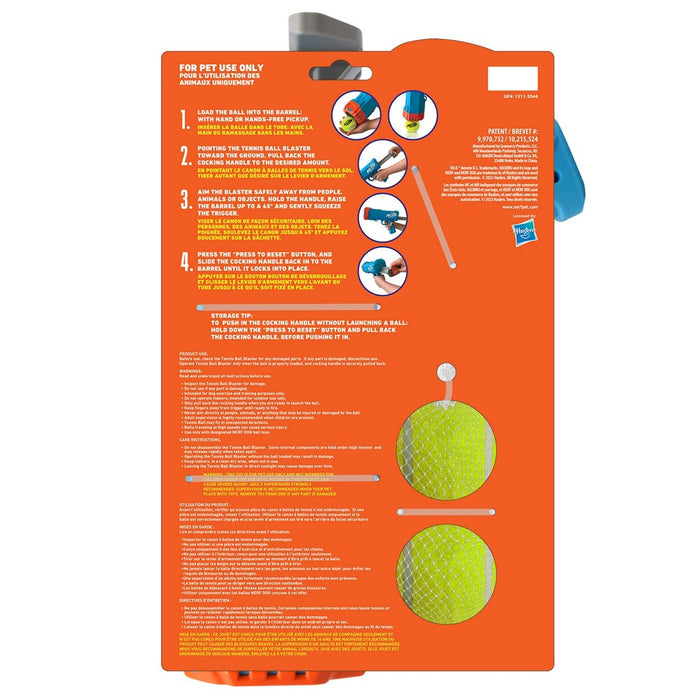 NERF 12" Blaster with 2.5" Non-Squeak Tennis Ball Dog Toy - 2pk