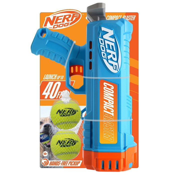 NERF 12" Blaster with 2.5" Non-Squeak Tennis Ball Dog Toy - 2pk
