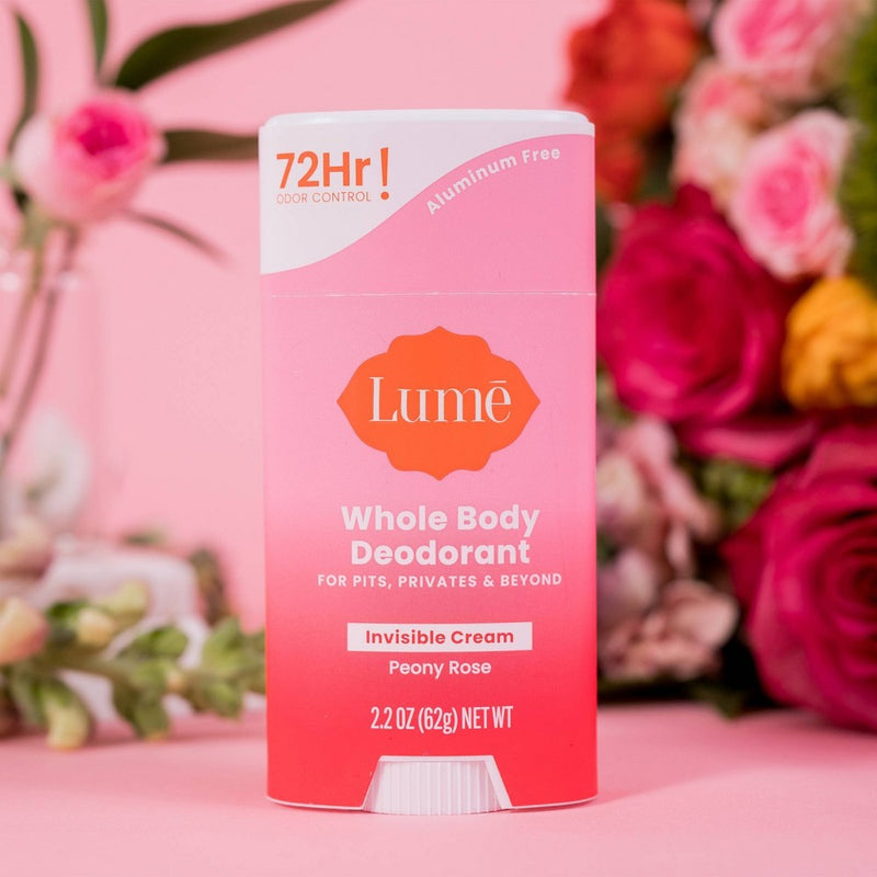 Lume Whole Body Women's Deodorant - Invisible Cream Stick - Aluminum Free - Peony Rose Scent - 2.2oz