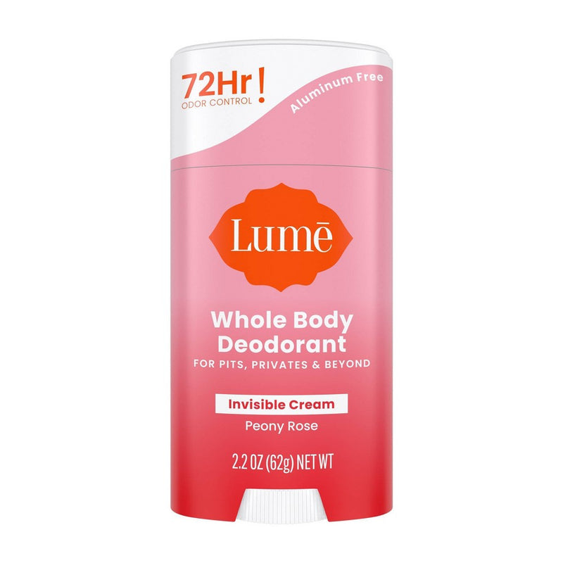 Lume Whole Body Women's Deodorant - Invisible Cream Stick - Aluminum Free - Peony Rose Scent - 2.2oz