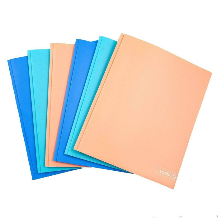 2 Pocket Plastic Folder with Prong Fasteners Pink - Yoobi