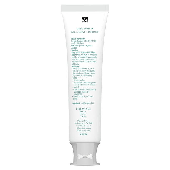 Native Premium Whitening Wild Mint & Peppermint Oil Fluoride Toothpaste DEC 2025
