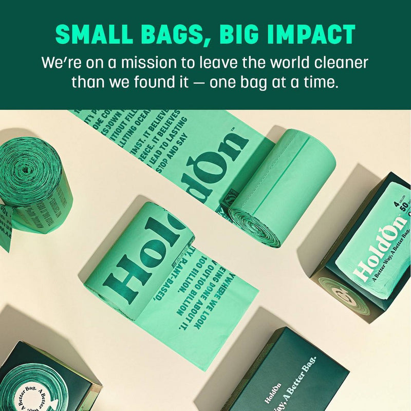 HoldOn Bags Compostable Small Space Trash Bags - 4 Gallon/30ct