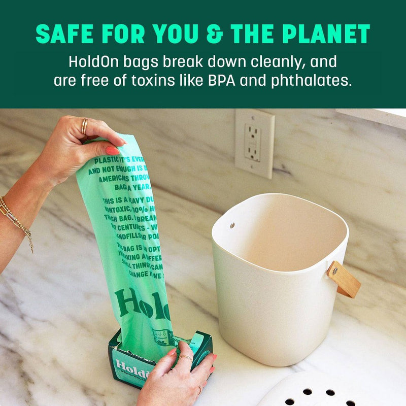 HoldOn Bags Compostable Small Space Trash Bags - 4 Gallon/30ct