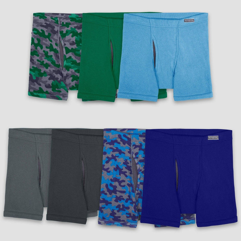 Fruit of the Loom Boys' 7pk Boxer Briefs - Colors May Vary L