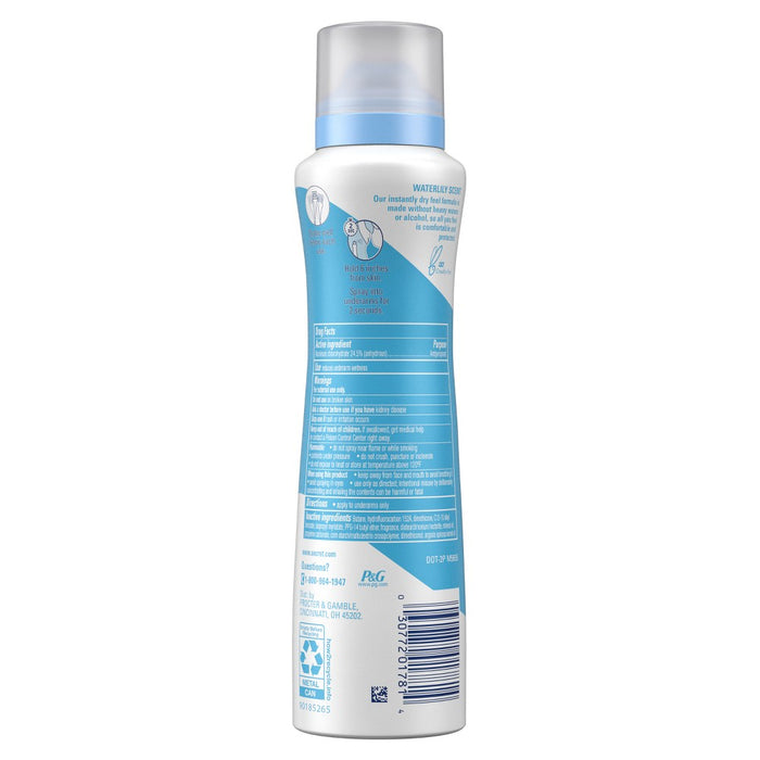 Secret Dry Spray Antiperspirant Deodorant - Waterlily and Argan Oil - 4.1oz