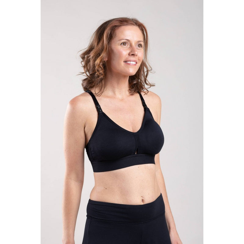 Simple Wishes Women's All-in-One SuperMom Nursing and Pumping Bralette - Black M - Full Cup