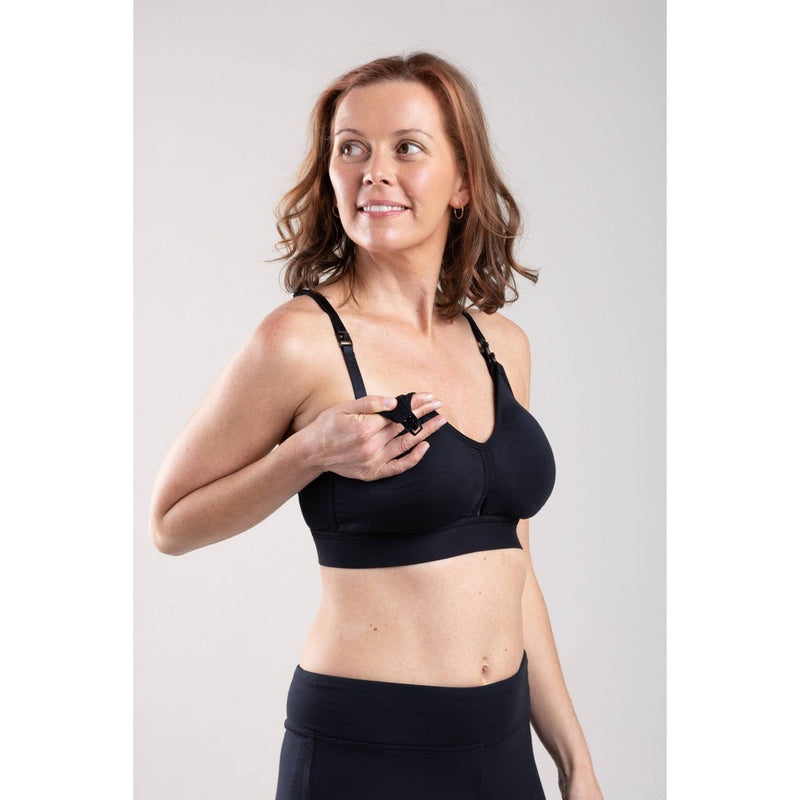 Simple Wishes Women's All-in-One SuperMom Nursing and Pumping Bralette - Black M - Full Cup