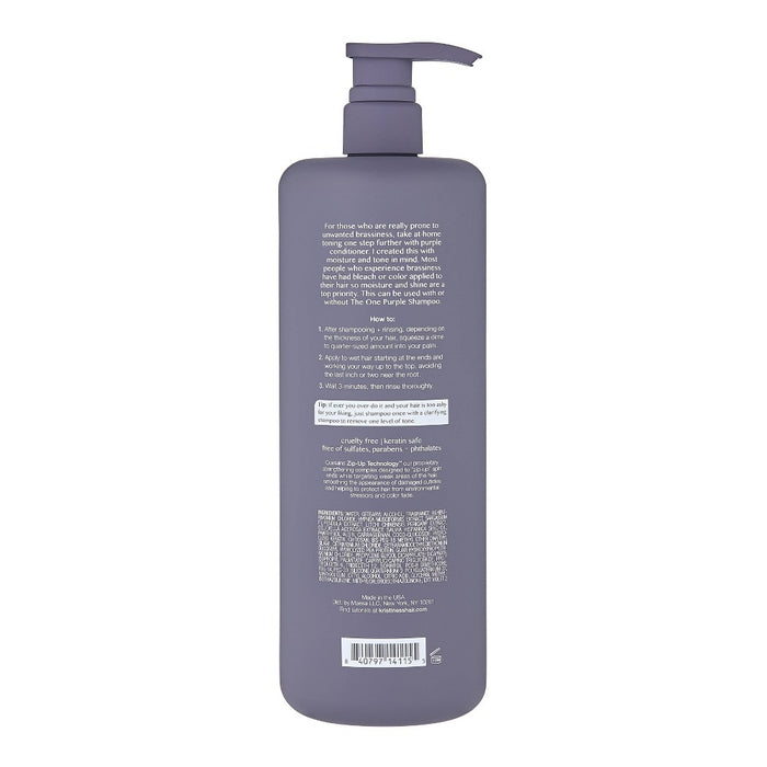 Kristin Ess One Purple Conditioner Toning for Blonde Hair, Neutralizes Brass and Sulfate Free - 33.8 fl oz