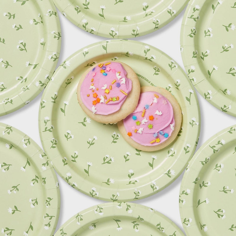Disposable Plate 7" - Ditsy Floral - 60ct - up & up