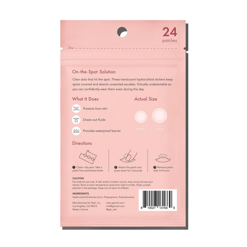 Rael Beauty Miracle Pimple Patch Invisible Spot Cover for Acne - 24ct