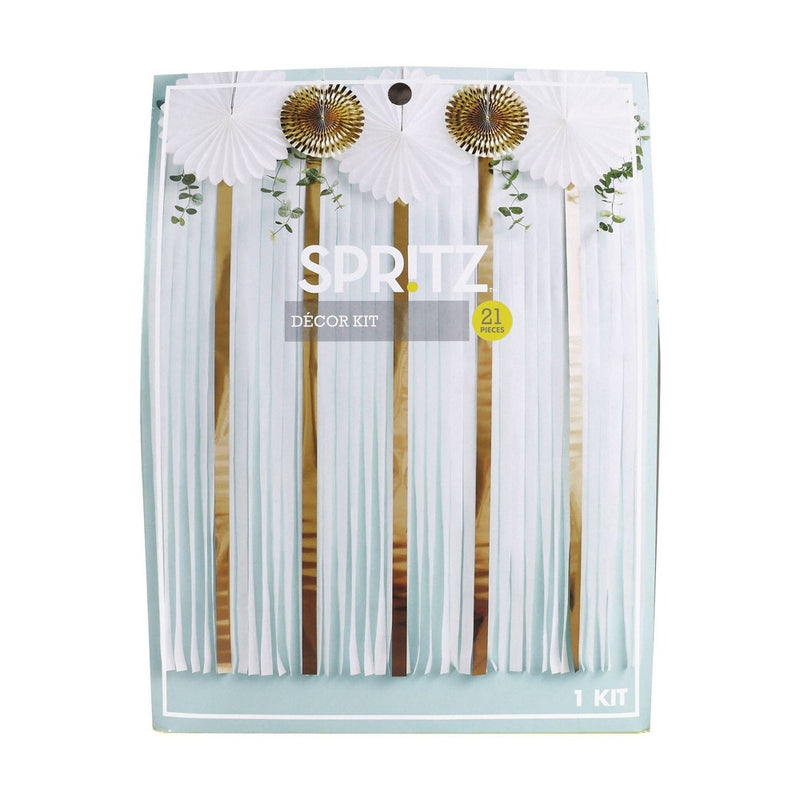 Paper Fan Streamer Backdrop White - Spritz