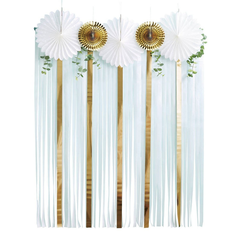 Paper Fan Streamer Backdrop White - Spritz