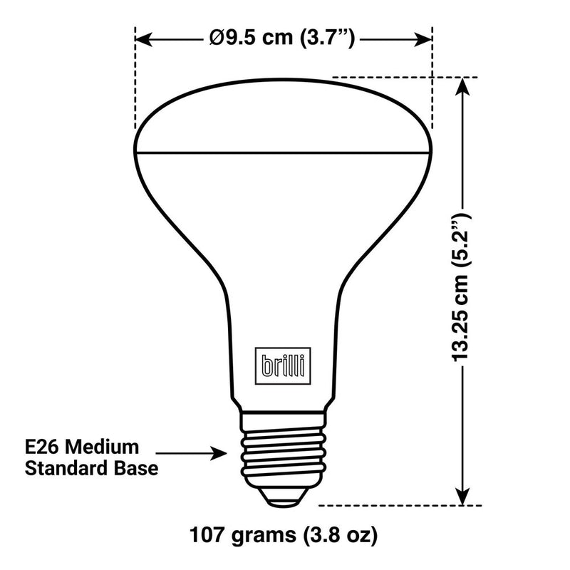 Brilli 2pk BR30 65W Wind Down Relaxing Dimmable LED Flood Bulbs White