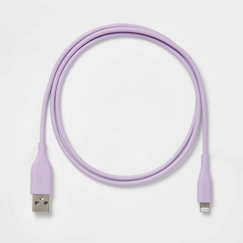 3' Lightning to USB-A Round Cable - heyday Pastel Lavender