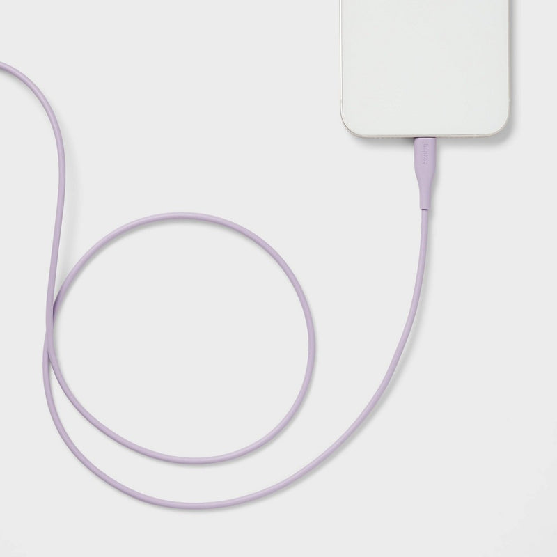 3' Lightning to USB-A Round Cable - heyday Pastel Lavender