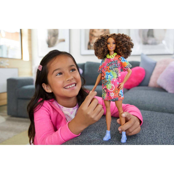 Barbie Fashionistas Doll with Brunette with Graffiti Dress