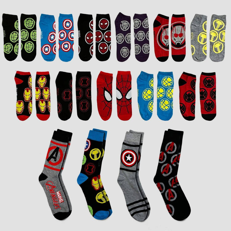 Men's Marvel Avengers 15 Days of Socks Advent Calendar - Assorted Colors 6-12
