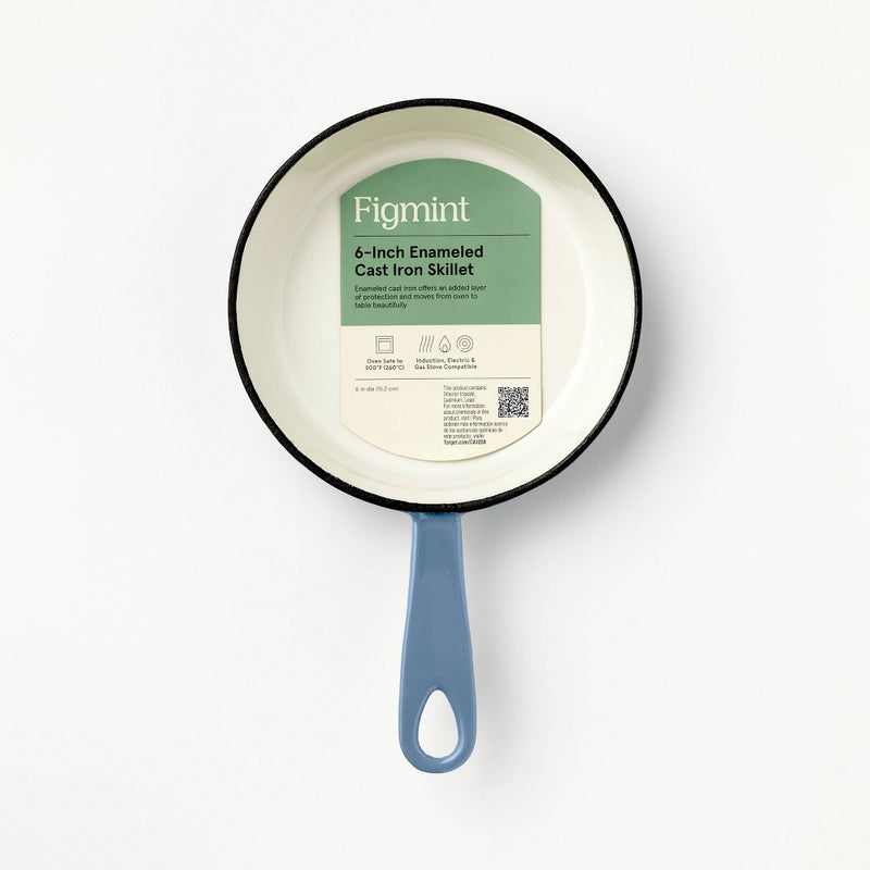 6" Enameled Cast Iron Skillet Blue - Figmint