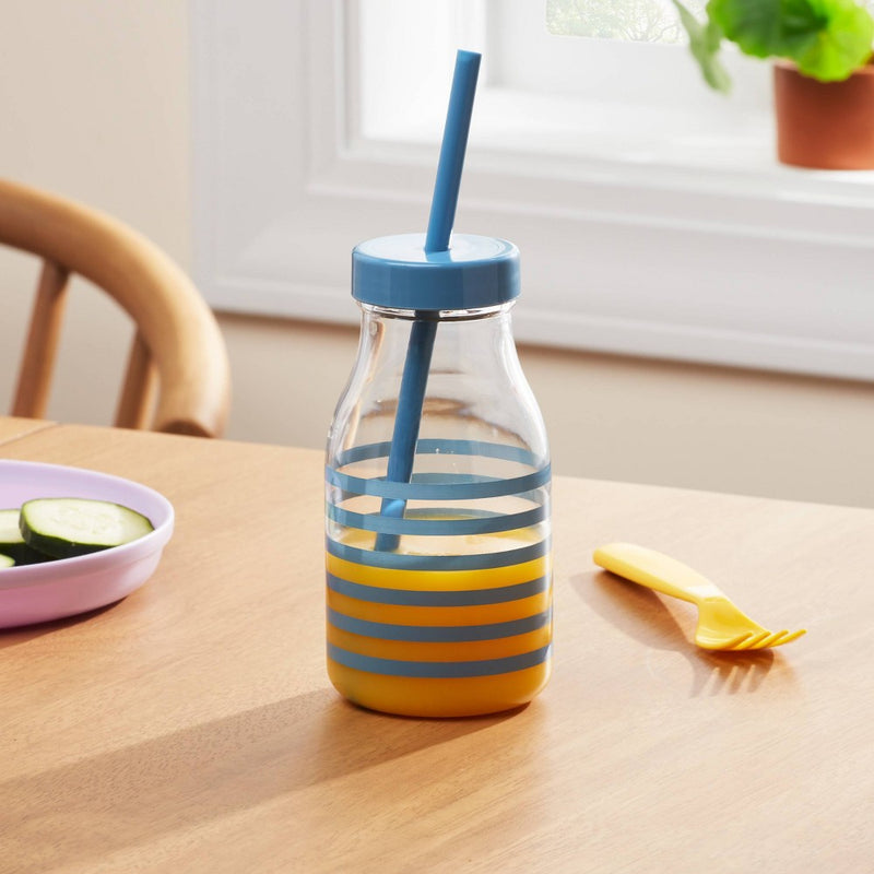 14oz Plastic Kids' Milk Bottle Light Blue - Pillowfort