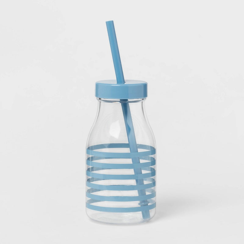 14oz Plastic Kids' Milk Bottle Light Blue - Pillowfort