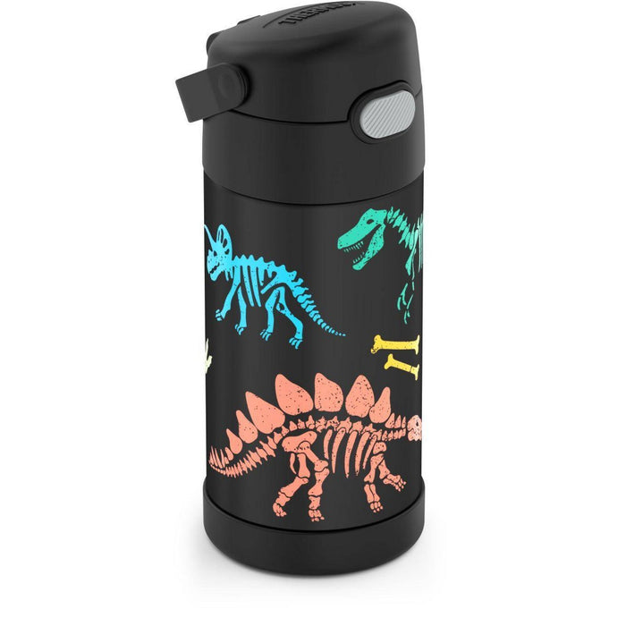 Thermos 12oz FUNtainer Water Bottle with Bail Handle - Glow in the Dark Dino