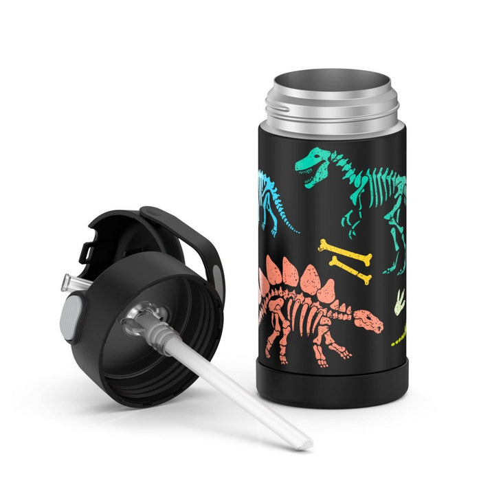 Thermos 12oz FUNtainer Water Bottle with Bail Handle - Glow in the Dark Dino