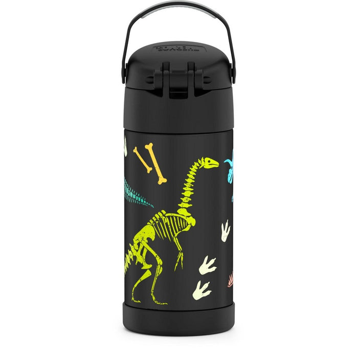 Thermos 12oz FUNtainer Water Bottle with Bail Handle - Glow in the Dark Dino