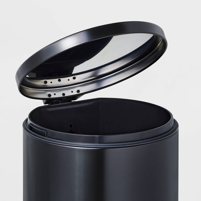 30L Round Step Trash Can Black - Brightroom (LOCAL PICKUP ONLY)