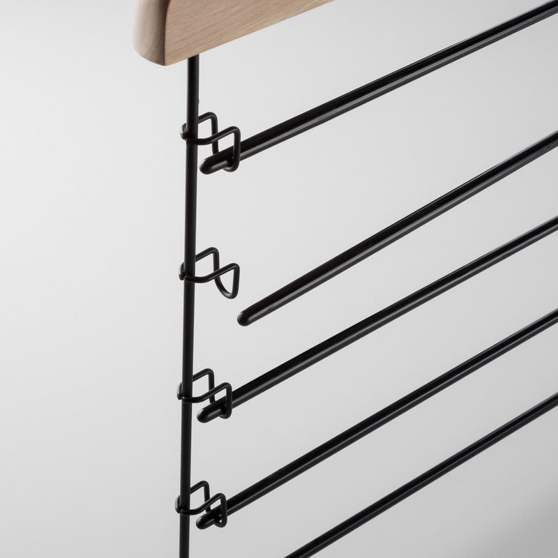 5 Tier Pants Hanger Black with Natural Wood - Brightroom