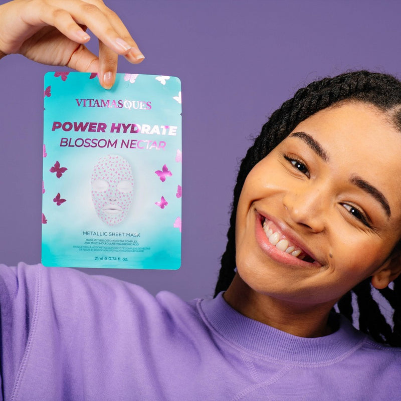 Vitamasques Power Hydrate Blossom Nectar Metallic Sheet Mask - 0.74 fl oz