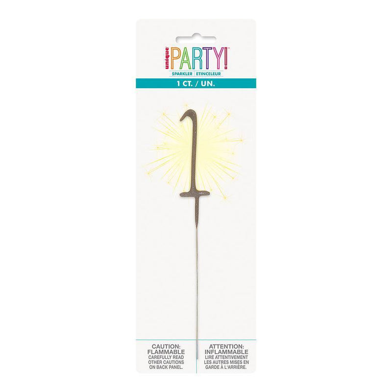 Number 1 Sparkler Flame Cake Candle