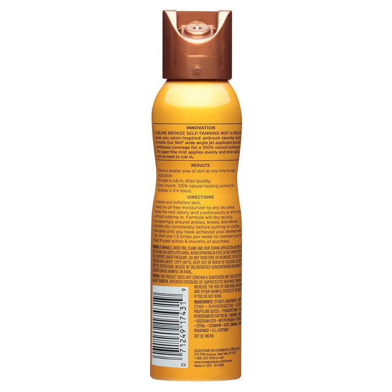 L'Oreal Paris Sublime Bronze Self-Tanning Mist Medium - 4.6 fl oz