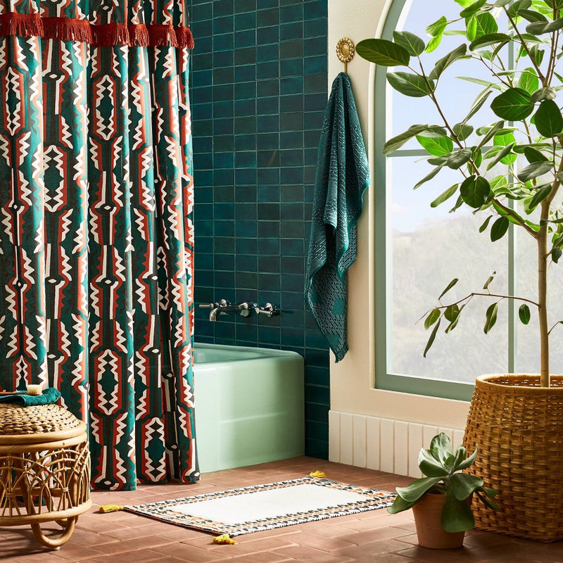 Profil Shower Curtain Green - Opalhouse designed with Jungalow