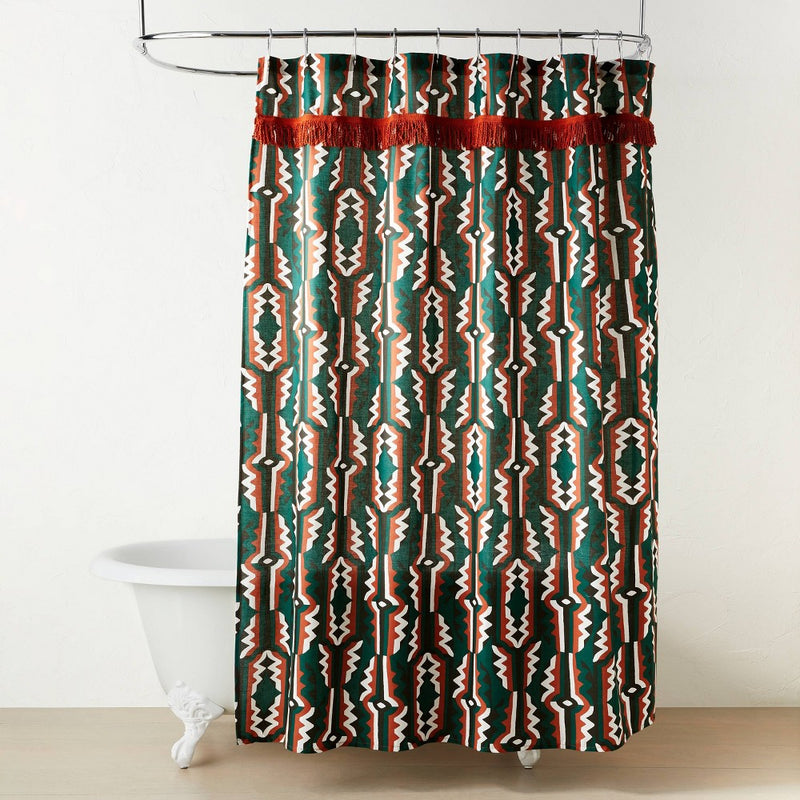 Profil Shower Curtain Green - Opalhouse designed with Jungalow