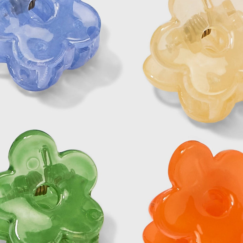 Flower Mini Claw Hair Clips 10pk - Wild Fable Multicolor Brights