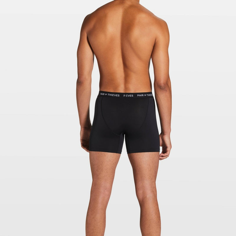 Pair of Thieves Men's Super Fit Paint Splatter Boxer Briefs 2pk - Black/Blue L: Comfort Stretch, Lightweight, Opaque