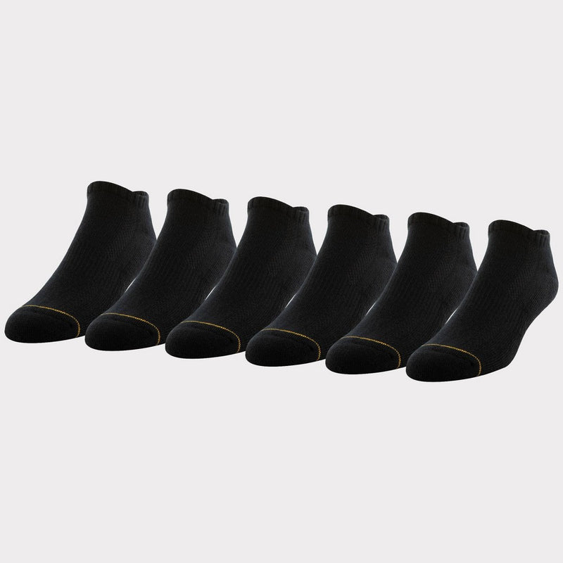 Signature Gold by GOLDTOE Men's Modern Essential No Show Socks 6pk - Black 6-12.5