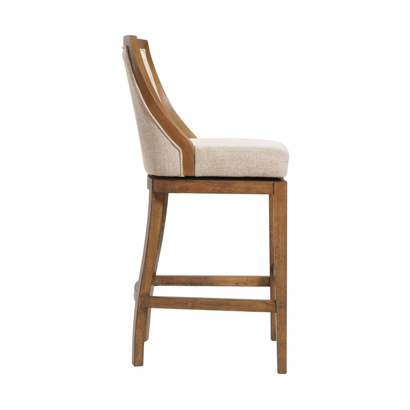 Ellie Bar Height Stool with Back Brown - Alaterre Furniture (LOCAL PICKUP ONLY)