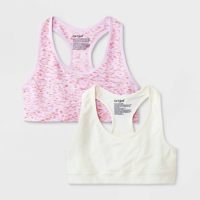Girls' 2pk Space Dye Sports Bra - Cat & Jack Purple XL